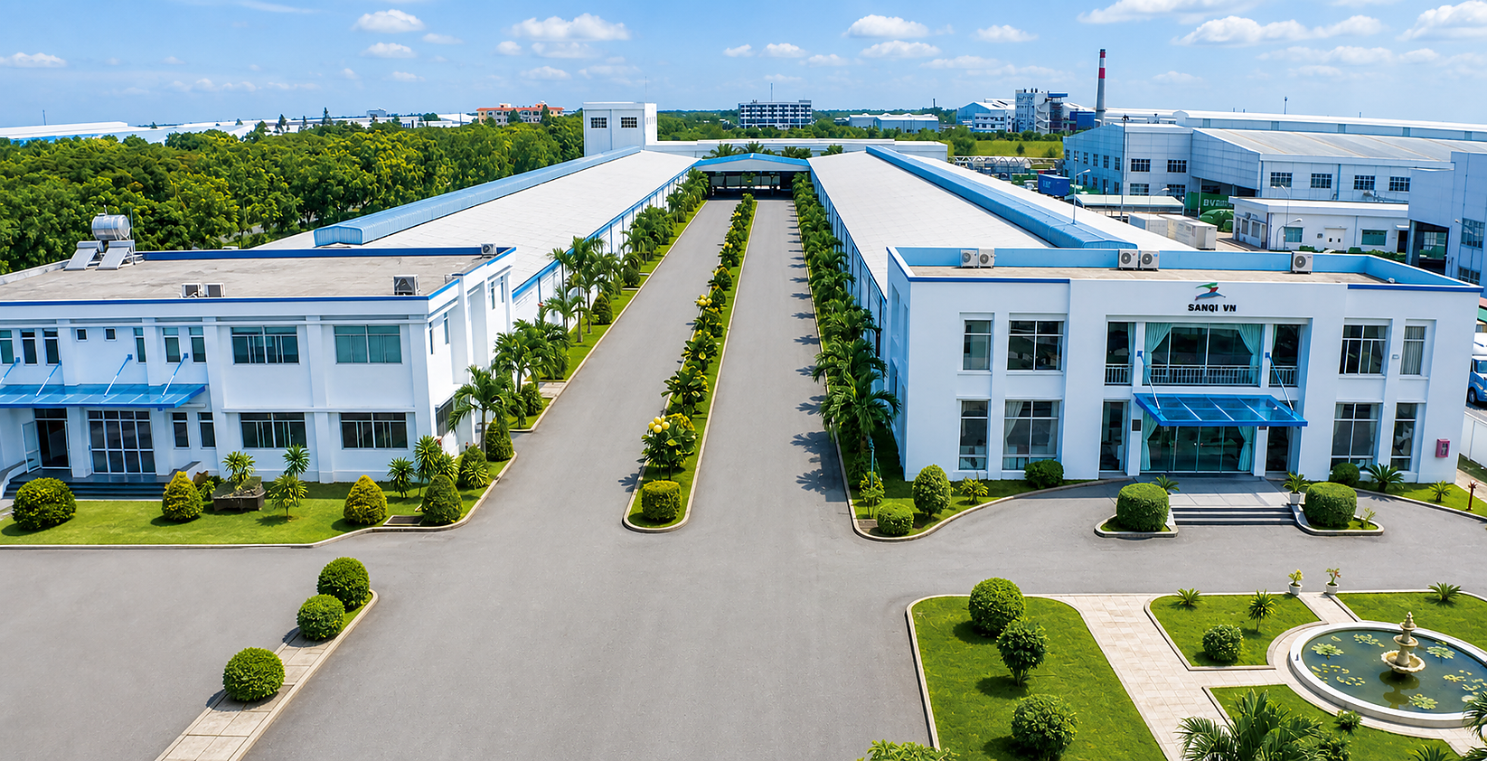 Aerial view of the SANQI VIET NAM NEW MATERIAL CO.,LTD manufacturing facility