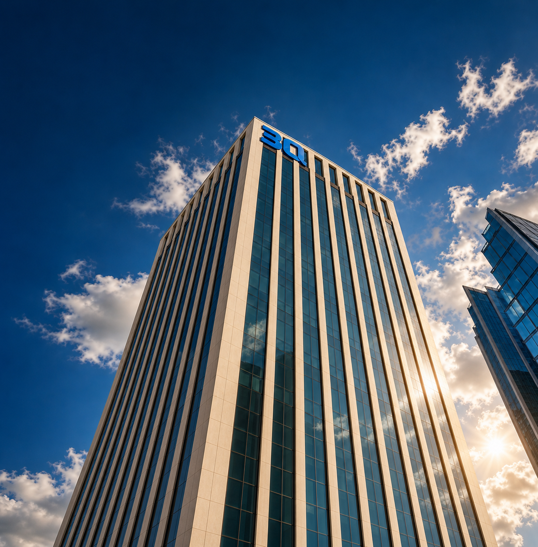 Low-angle view of the 3Q SANQI GROUP building